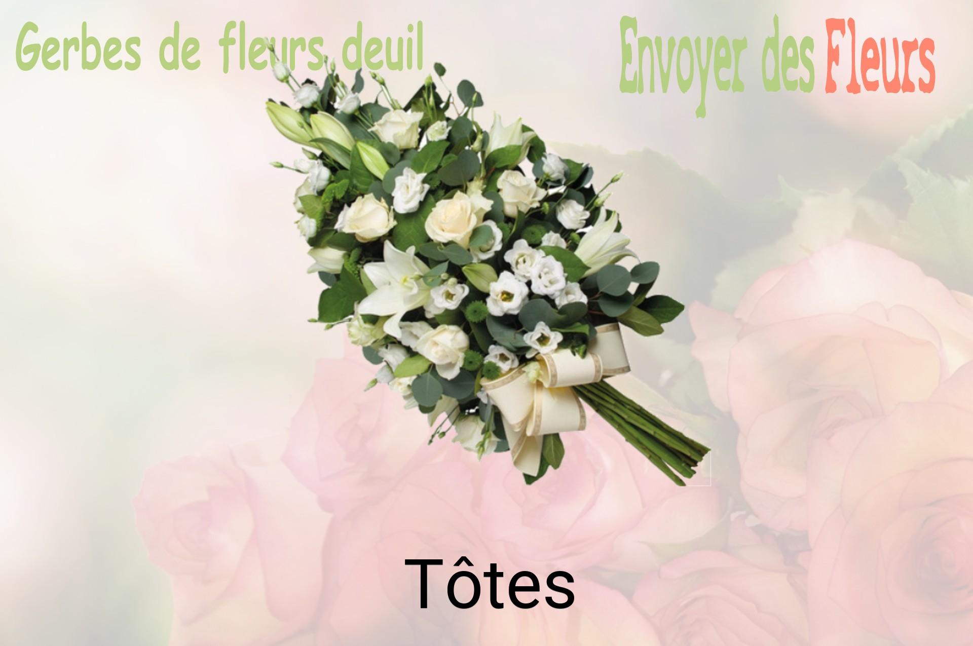 Gerbe de fleurs de deuil livrée à Tôtes